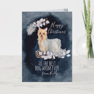 Cartes Pour Fêtes Annuelles Yorkshire personnalisé Terrier Maman Noël