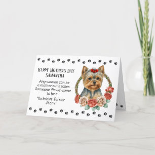 Cartes Pour Fêtes Annuelles Yorkshire Terrier Maman Fête des Mères Verse
