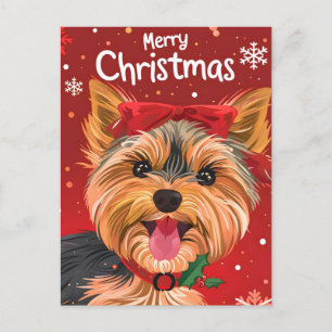 Cartes Pour Fêtes Annuelles Yorkshire Terrier Noël