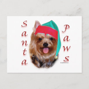 Cartes Pour Fêtes Annuelles Yorkshire Terrier Père Noël Paws