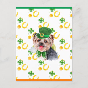 Cartes Pour Fêtes Annuelles Yorkshire Terrier Trèfle Saint-Patrick