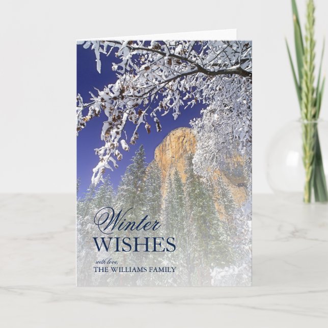 Cartes Pour Fêtes Annuelles Yosemite a encadré par les chênes tinctoriaux (Devant)