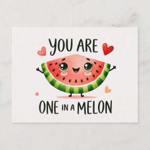 Cartes Pour Fêtes Annuelles You Are One in a Melon - Cute Watermelon