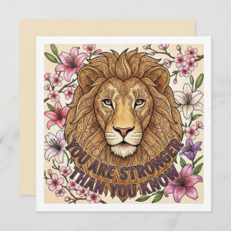 Cartes Pour Fêtes Annuelles You Are Strong Personalized Lion Card