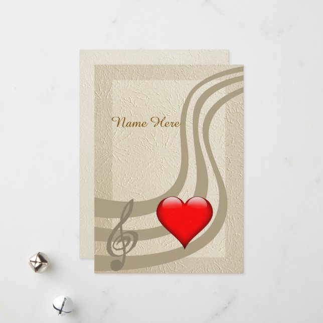 Cartes Pour Fêtes Annuelles You are the music to my heart, Personalize Holiday (Devant/Arrière en situation)