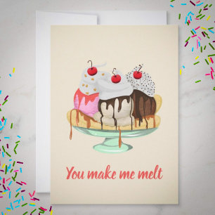 Cartes Pour Fêtes Annuelles You make me melt ice cream Valentine