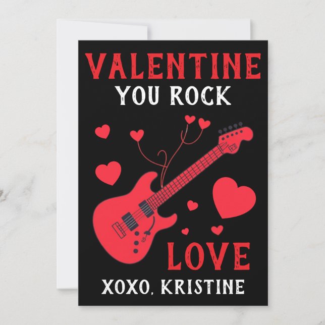 Cartes Pour Fêtes Annuelles You Rock Electric Guitar Kids Valentines Day Note (Devant)