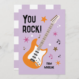 Cartes Pour Fêtes Annuelles You rock guitar classroom valentine's day card