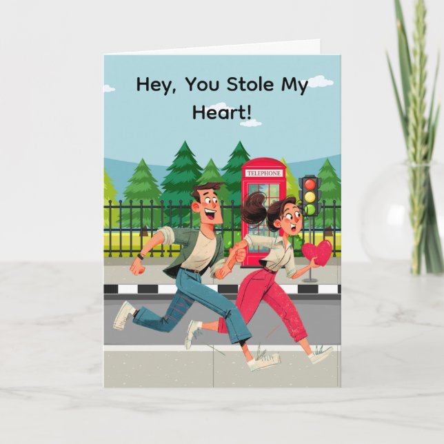 Cartes Pour Fêtes Annuelles "You Stole My Heart" cute Valentine card (Devant)