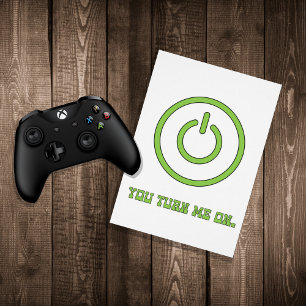 Cartes Pour Fêtes Annuelles You turn me on video Gamer Valentine's Day Card