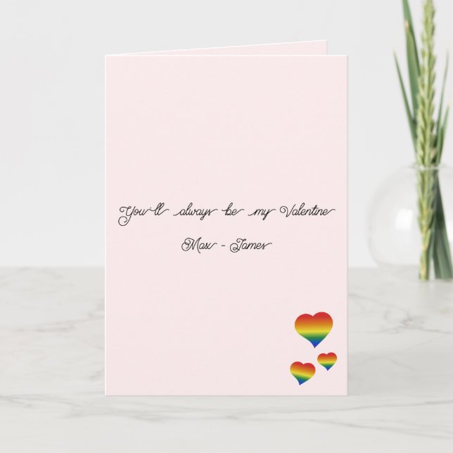 Cartes Pour Fêtes Annuelles You'll Always Be My Valentine LGBT Hearts Flag (Devant)