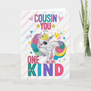 Cartes Pour Fêtes Annuelles Young Cousin Rainbow Unicorn Valentine's Day