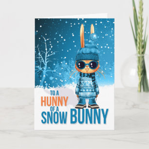 Cartes Pour Fêtes Annuelles Young Godson Cute Blue Christmas Snowbunny