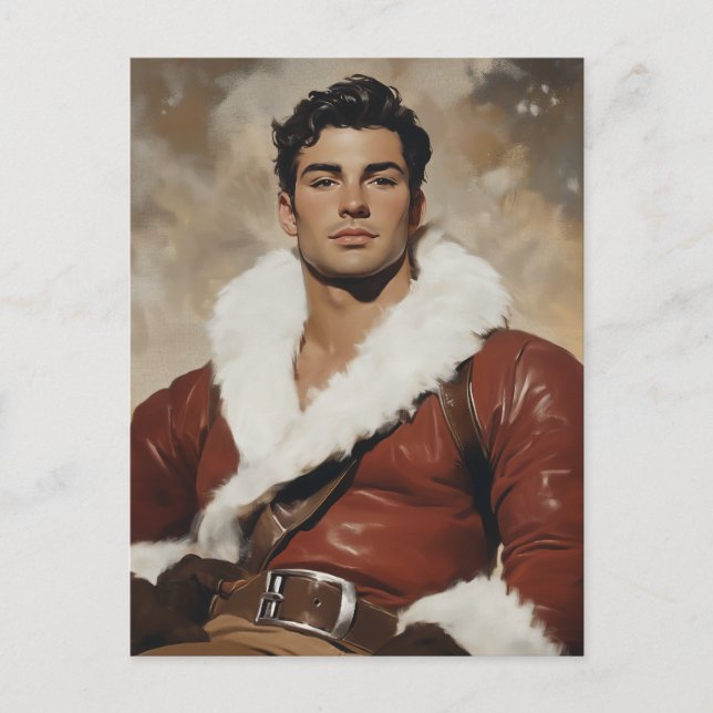 Cartes Pour Fêtes Annuelles Young Père Noël - Dashing Portrait du passé de Noë (Devant)