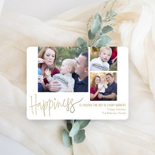 Cartes Pour Fêtes Annuelles Your Happiness 3 photos Holiday Photo Cards