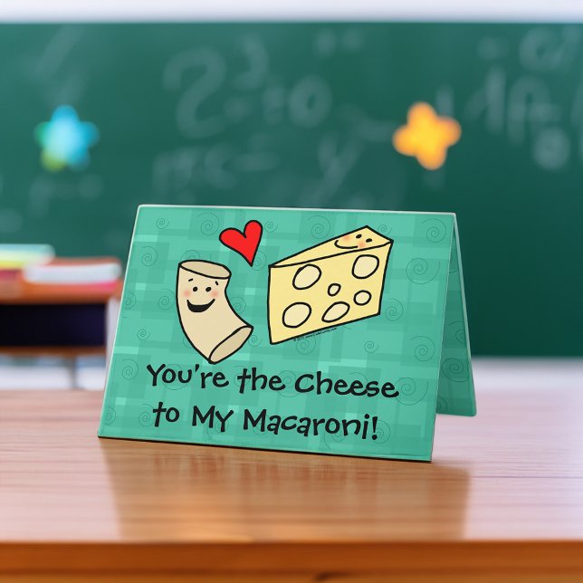Cartes Pour Fêtes Annuelles You're the Cheese to my Macaroni, Cute Valentine (cute kids valentine card)