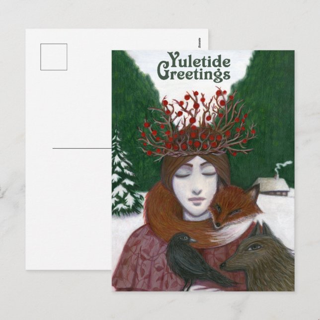 Cartes Pour Fêtes Annuelles Yule Greetings (Devant / Derrière)