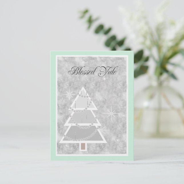 Cartes Pour Fêtes Annuelles Yule vert pâle (Debout devant)