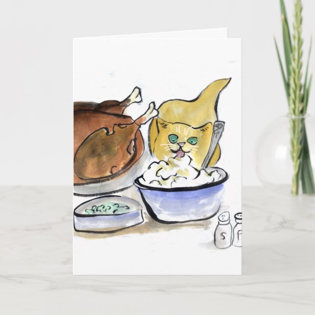 Cartes Pour Fêtes Annuelles Yum, le beurre indiquent le chaton jaune (Devant)