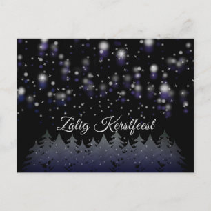 Cartes Pour Fêtes Annuelles Zalig Kerstfeest Dutch Christmas Starry Night Snow
