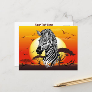 Cartes Pour Fêtes Annuelles Zebra African Savanna Wild Animal
