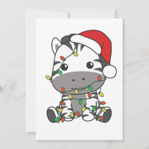 Cartes Pour Fêtes Annuelles Zèbre Noël Animaux d'hiver Fêtes Zèbres