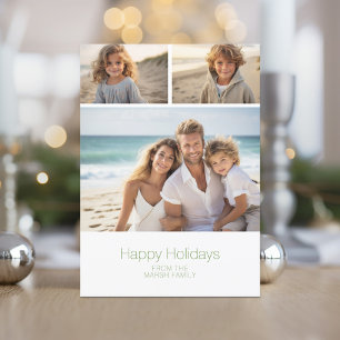 Cartes Pour Fêtes Annuelles Zen Arch Vert Blanc - 3 Photo - Happy