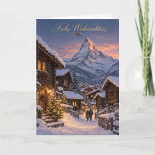 Cartes Pour Fêtes Annuelles Zermatt Matterhorn Joyeux Noël