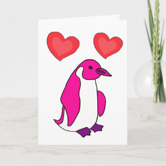 Cartes Pour Fêtes Annuelles ZG- Pingouin Valentine's Day Card