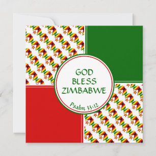Cartes Pour Fêtes Annuelles ZIMBABWE FLAG Personnalisé voeux d'anniversaire