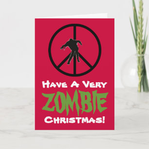 Cartes Pour Fêtes Annuelles ZOMBIE Christmas Funny Grey Card