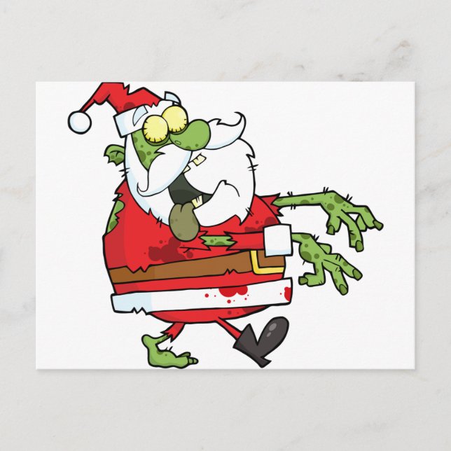 Cartes Pour Fêtes Annuelles Zombie Christmas Père Noël drôle (Devant)