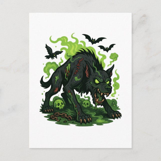 Cartes Pour Fêtes Annuelles Zombie Hound des Baskervilles - Dessin Horreur (Devant)