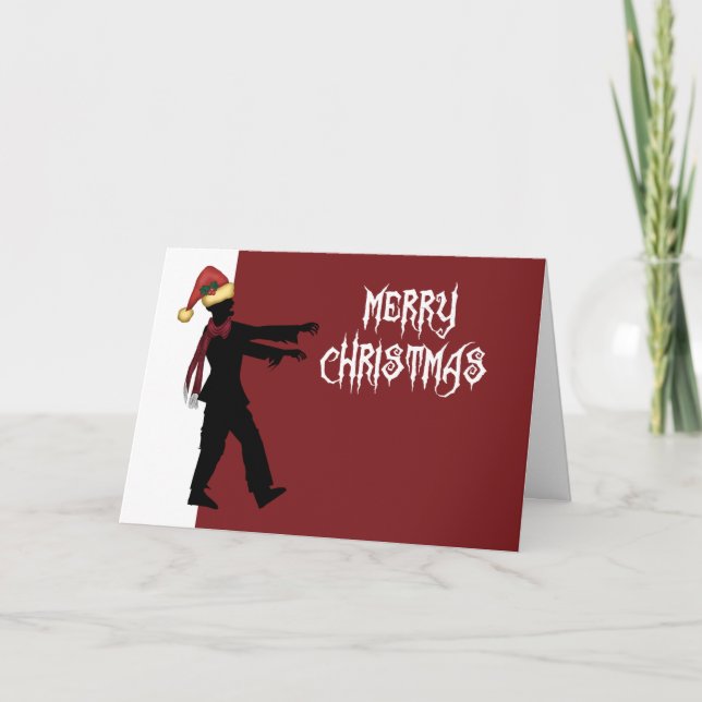Cartes Pour Fêtes Annuelles Zombie Père Noël (Devant)