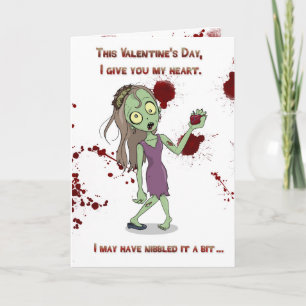 Cartes Pour Fêtes Annuelles Zombie Valentine - coeur nibblé