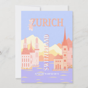 Cartes Pour Fêtes Annuelles Zurich Travel Art, Suisse Travel Art