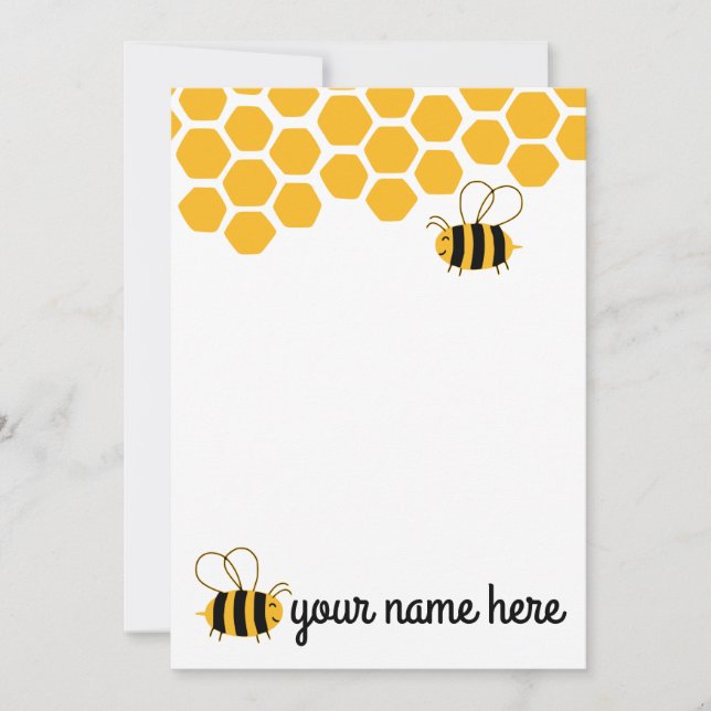 Cartes pour notes d'abeilles cuites personnalisées (Devant)