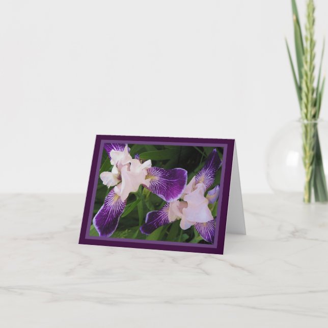Cartes pour notes de fleurs violettes (Devant)