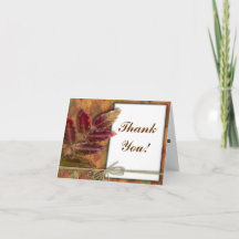 Cartes pour notes de Merci de mariage de automne