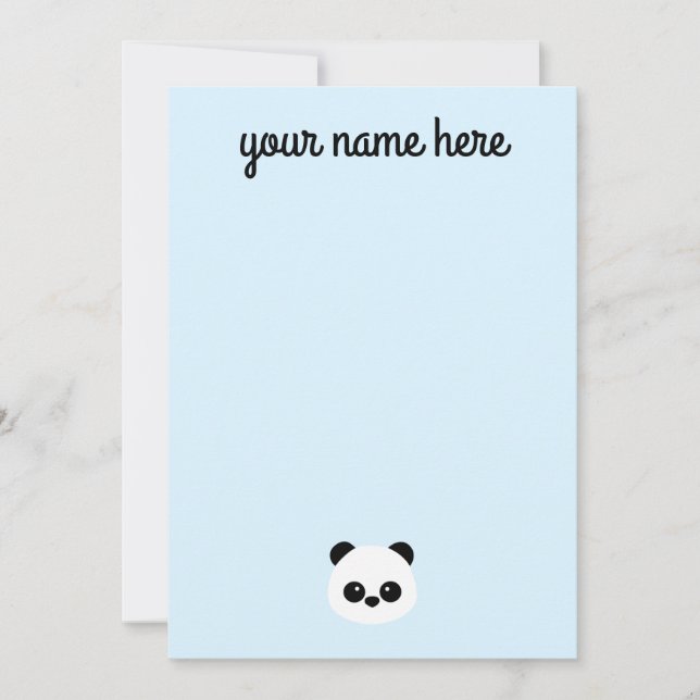 Cartes pour notes de panda personnalisés pour les  (Devant)