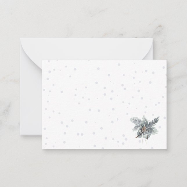 Cartes pour notes de Pinecone d'hiver (Devant)