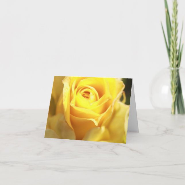 Cartes pour notes de rose jaune (Devant)