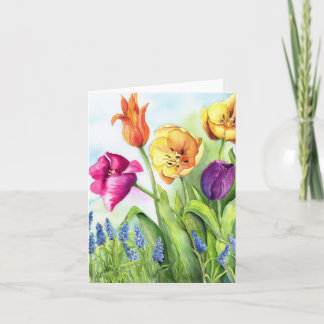 Cartes pour notes de tulipes