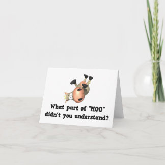 Cartes pour notes de vache drôle