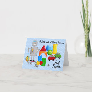 Cartes pour notes des jouets d'un garçon