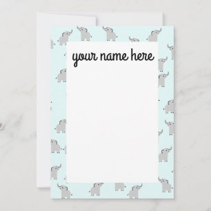 Cartes pour notes éléphants personnalisés