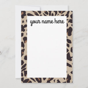 Cartes pour notes Empreintes de léopard personnali
