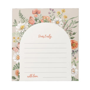 Cartes pour notes fleurs sauvages   Bloc-notes