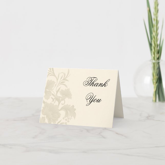 Cartes pour notes floraux de Merci de crème (Devant)