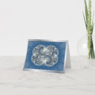 Cartes pour notes métalliques bleus de fractale